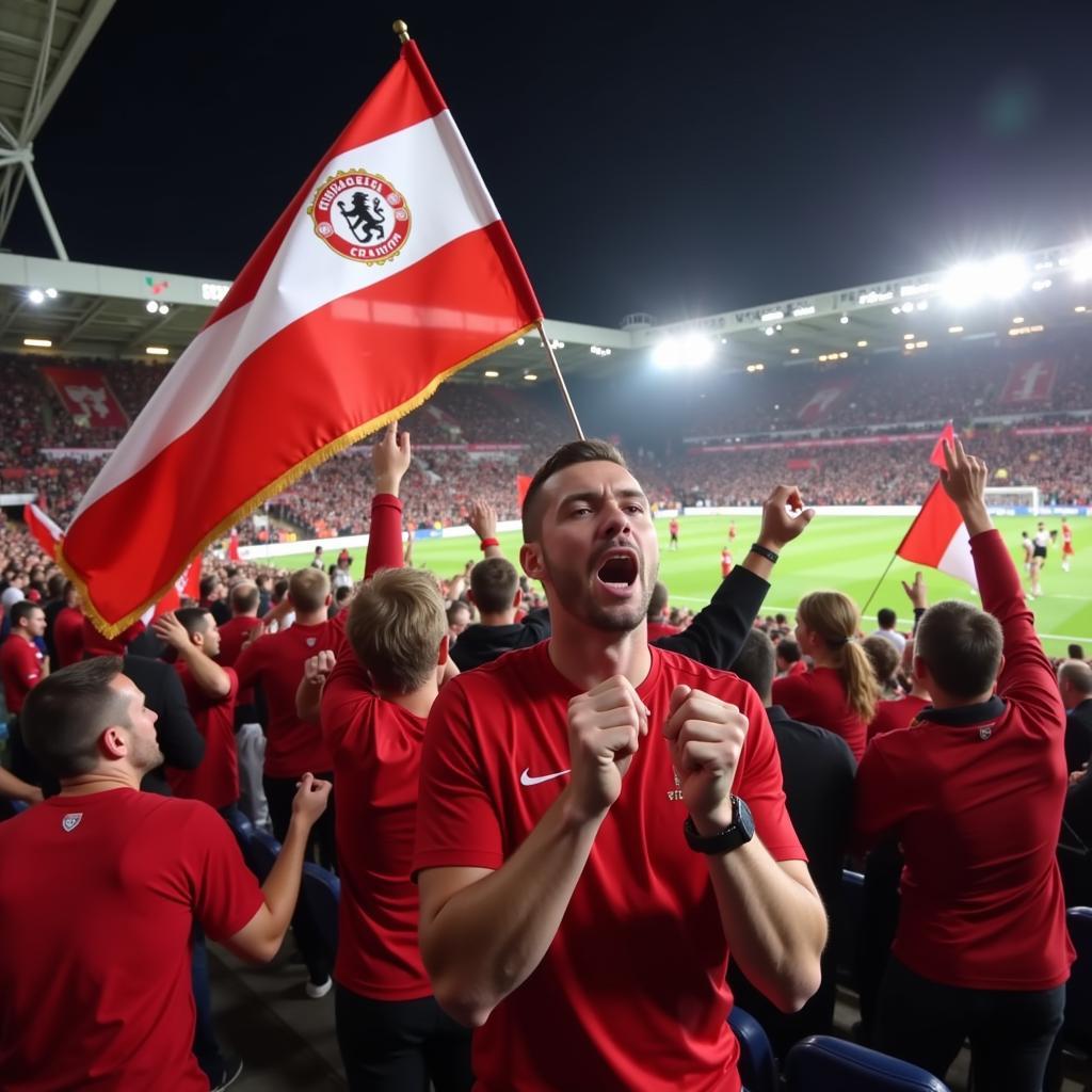 Supporters Chanting in Stadium