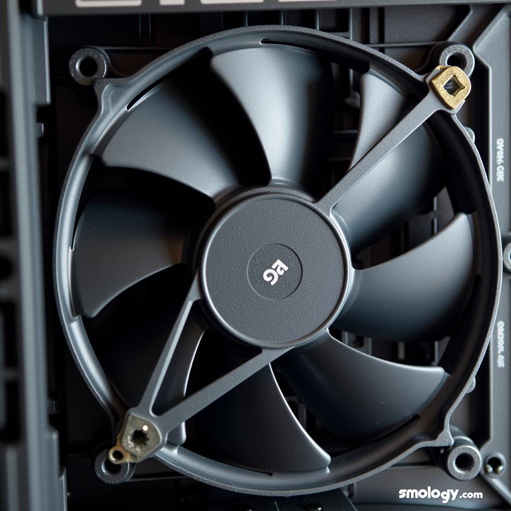 Close-up view of a Synology NAS fan