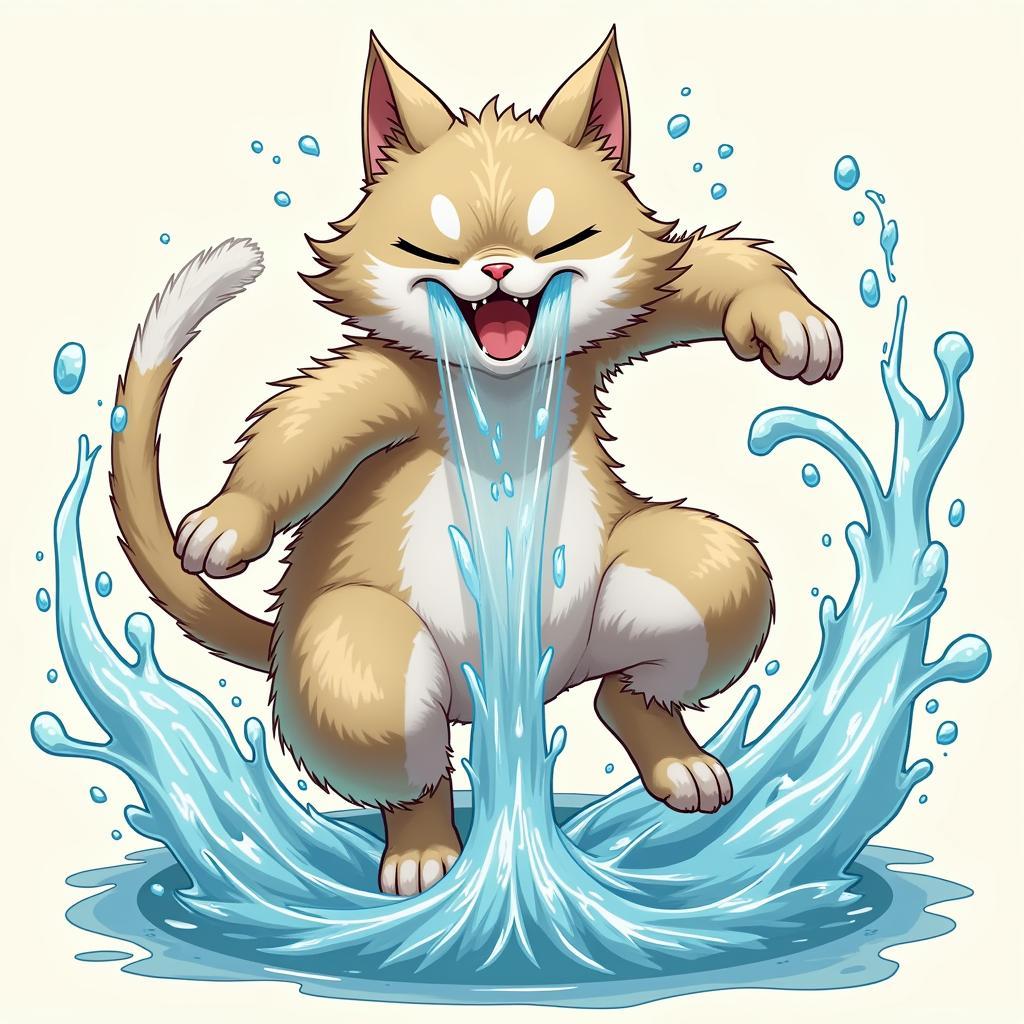 Tanjiro Cat Performing Water Breathing Technique