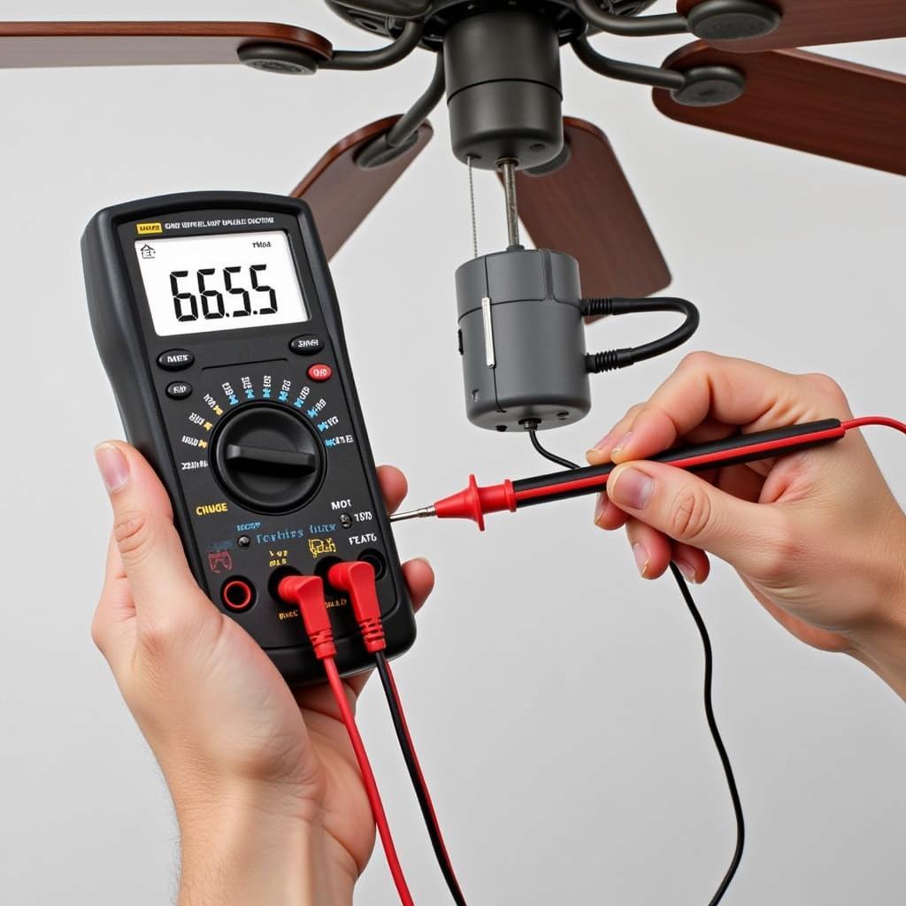 Testing Ceiling Fan Motor with Multimeter to Identify Faults