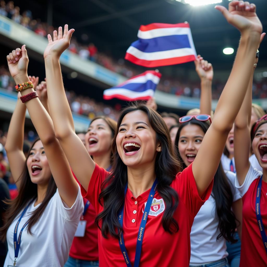 Thai Female Fans Cheering for their Team