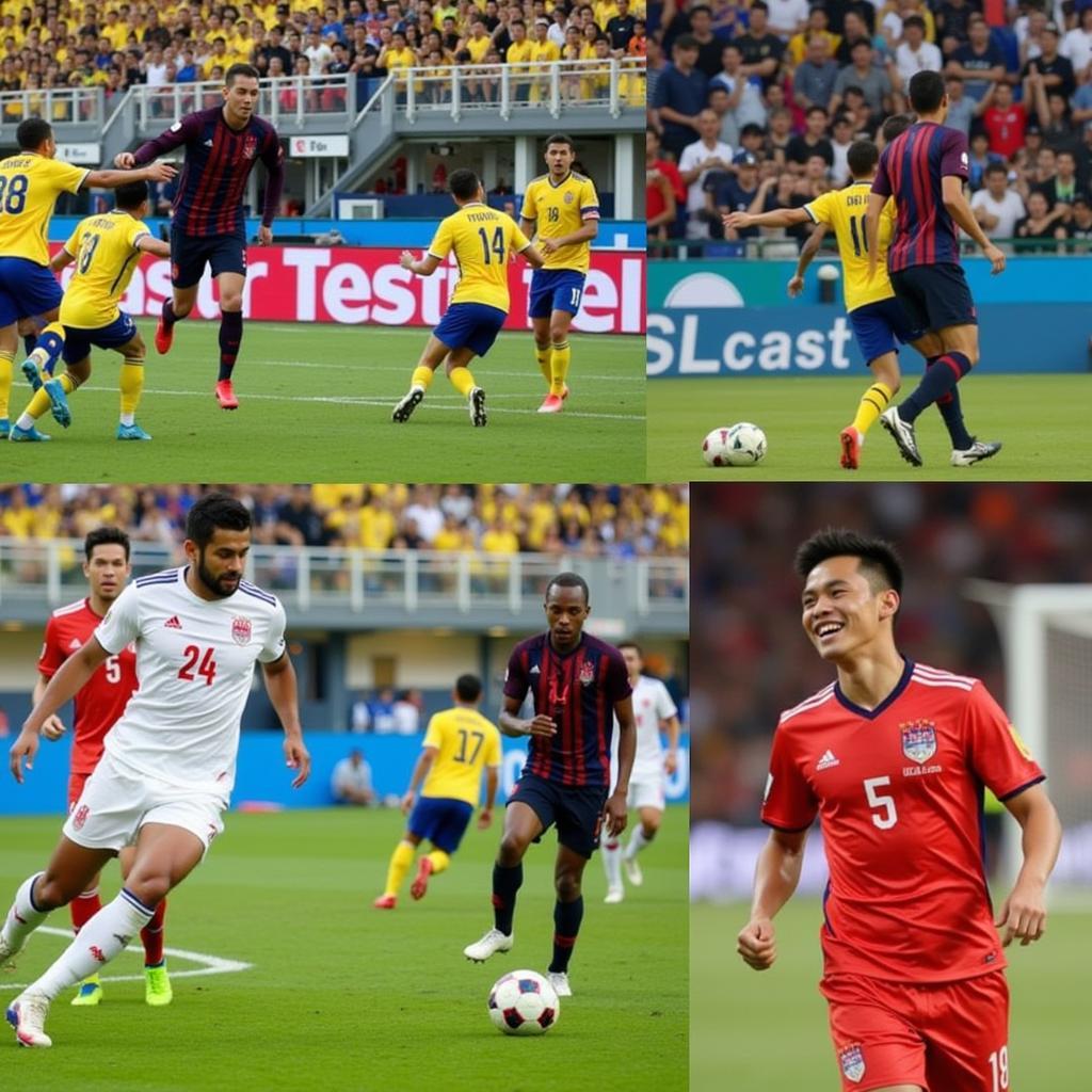 Key moments from the Thailand vs. Malaysia football match.