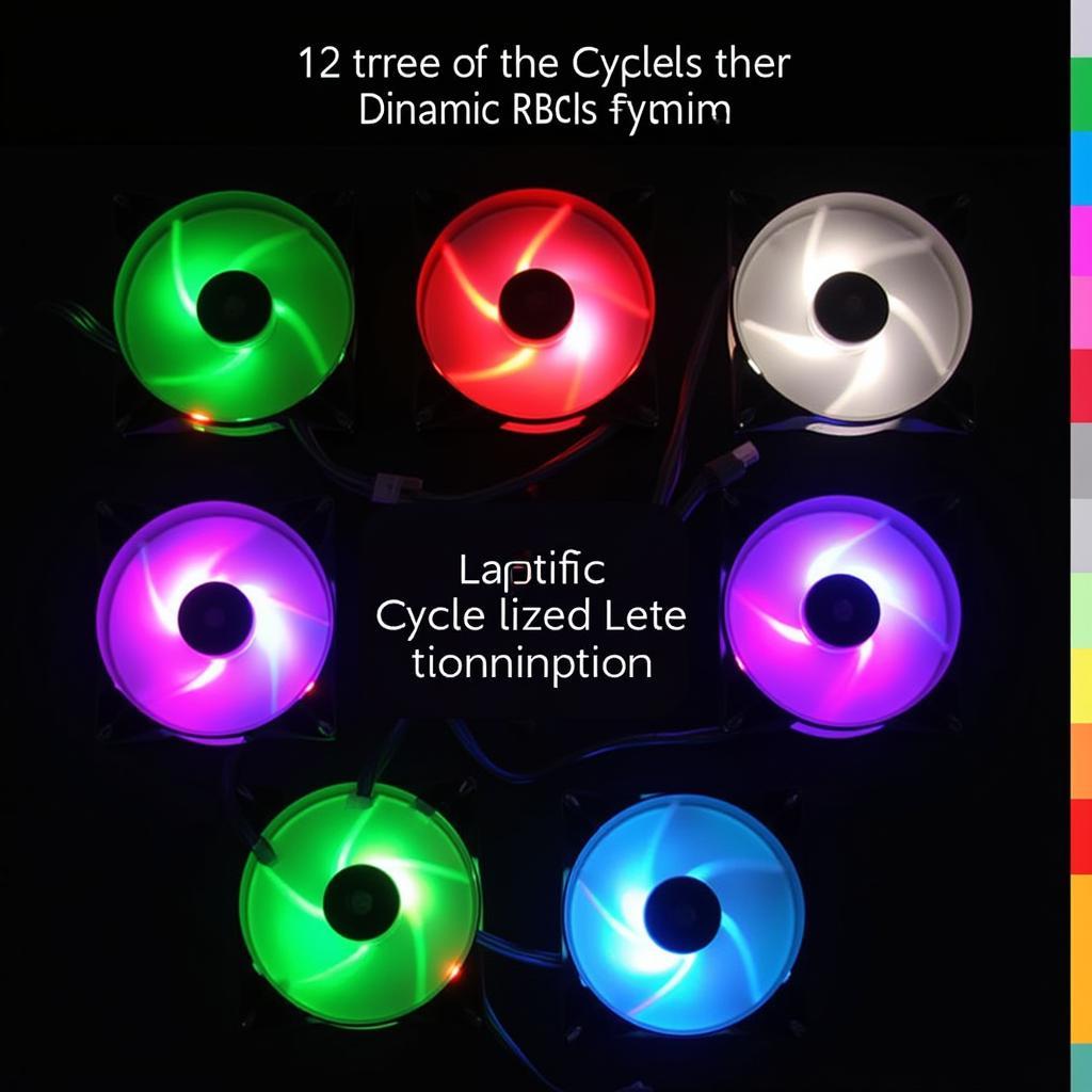 Showcase of different RGB lighting effects on a Thermaltake Riing 12cm fan