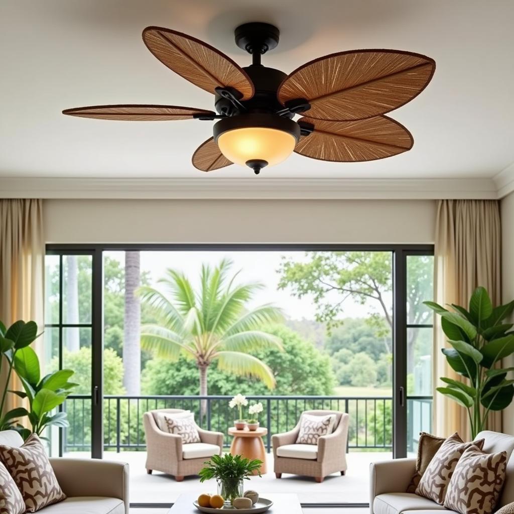 Tropical Ceiling Fan in a Tampa Home