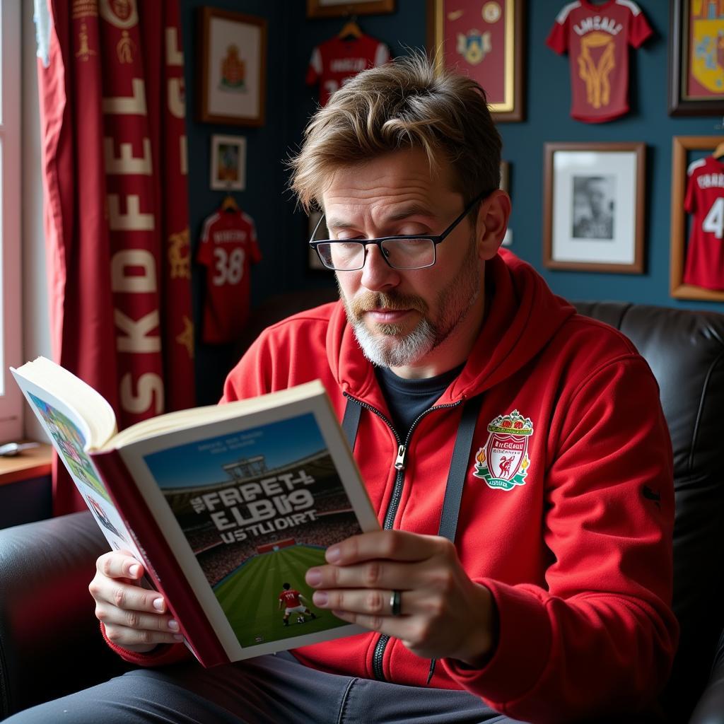 True Football Fan Studying Team History