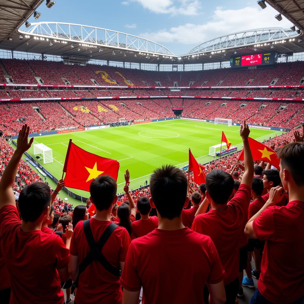 U23 Vietnam fans in a packed stadium