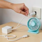 Charging a handy fan via USB