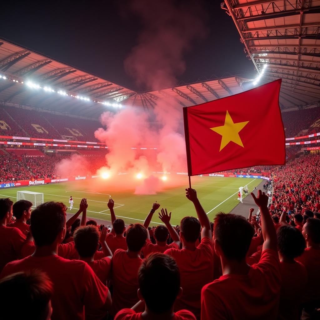 Vietnam U23 Fans Cheering in Stadium