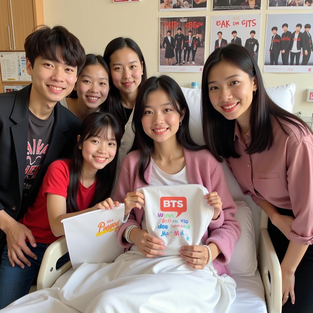 Vietnamese BTS fan receiving support during cancer treatment