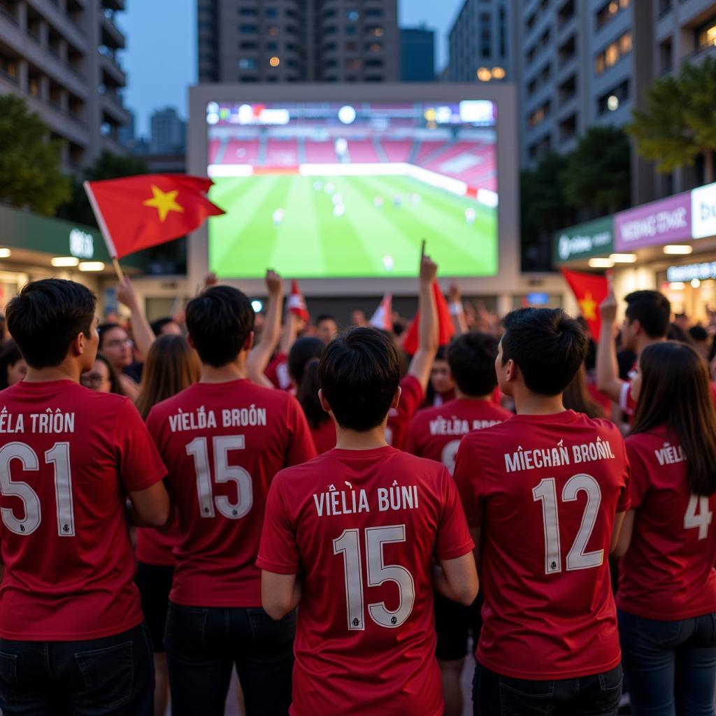 Vietnamese Fans Watching Korean Football