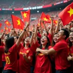 Vietnamese Football Fans Celebrating a Goal