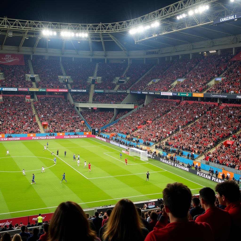 Vietnamese Football Stadium Packed with Fans