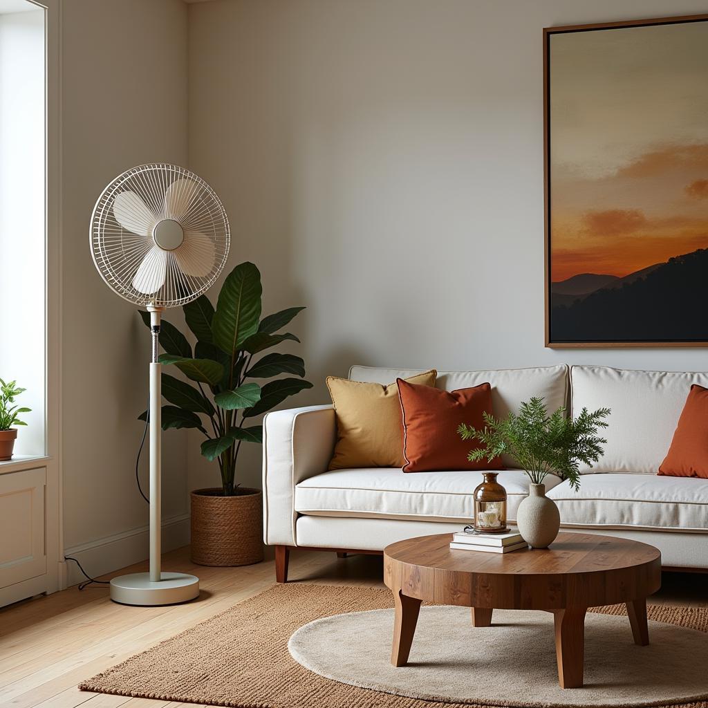 Vintage Japanese Fan in a Modern Interior