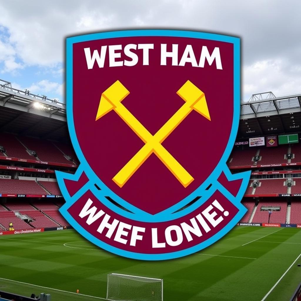 West Ham United Crest and London Stadium