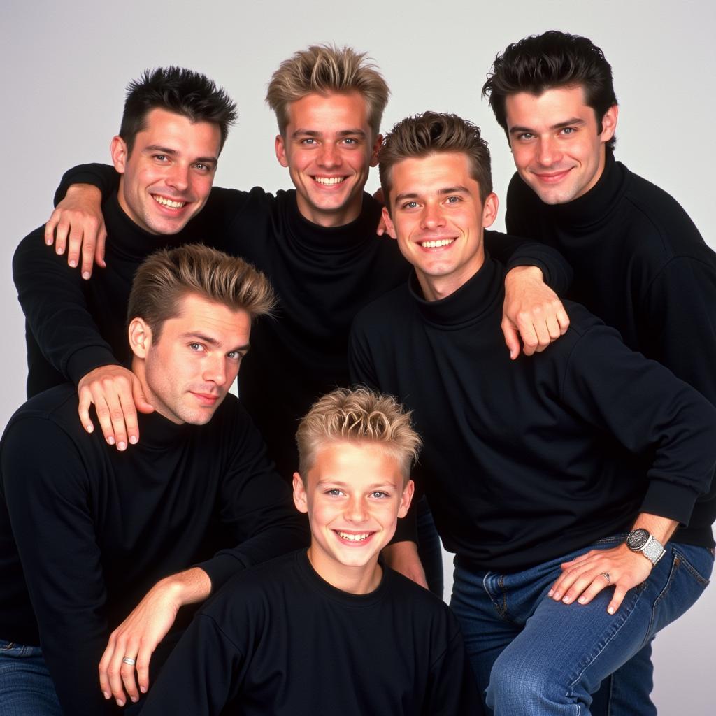 Westlife in their early years: A photo of the original band members