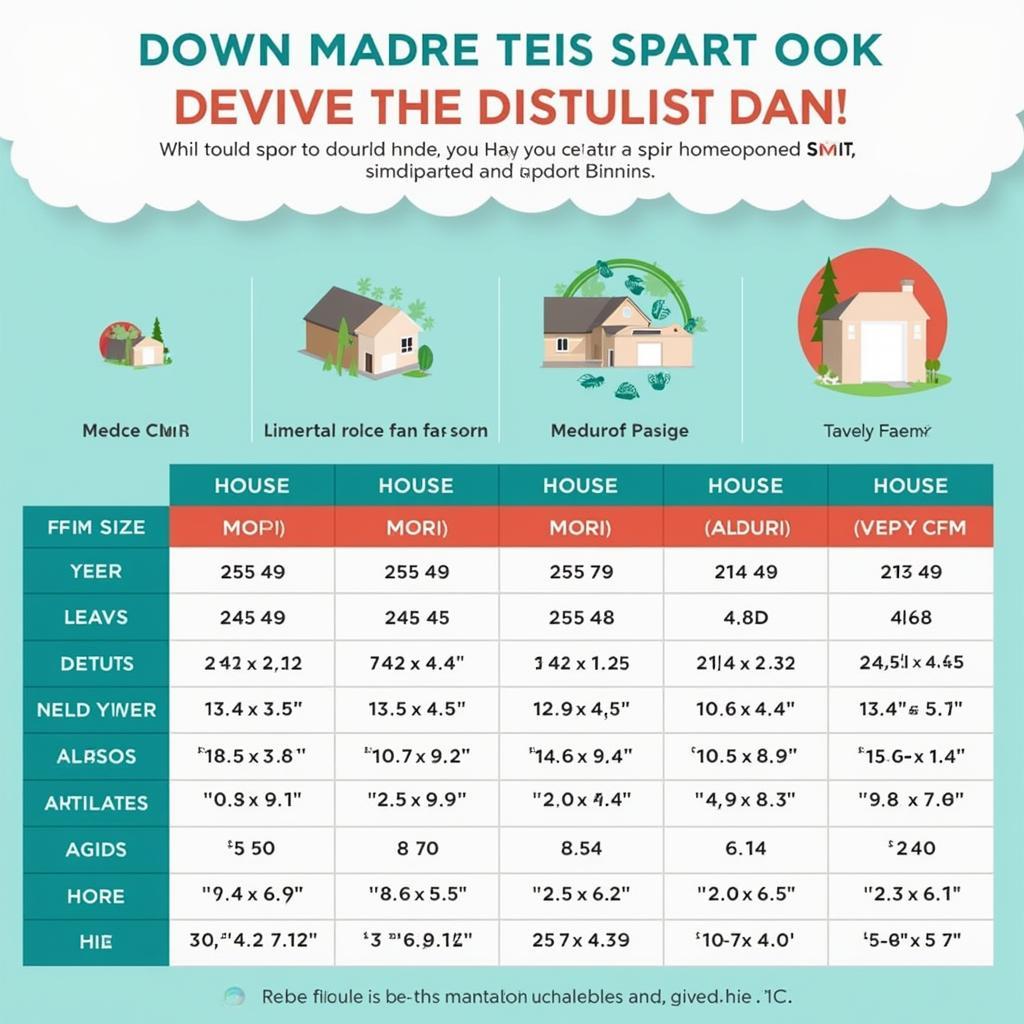 Whole House Fan Sizing Guide Chart