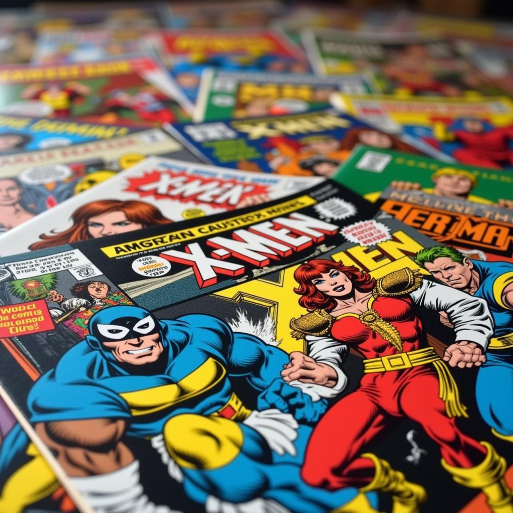 A collection of vintage X-Men comic books