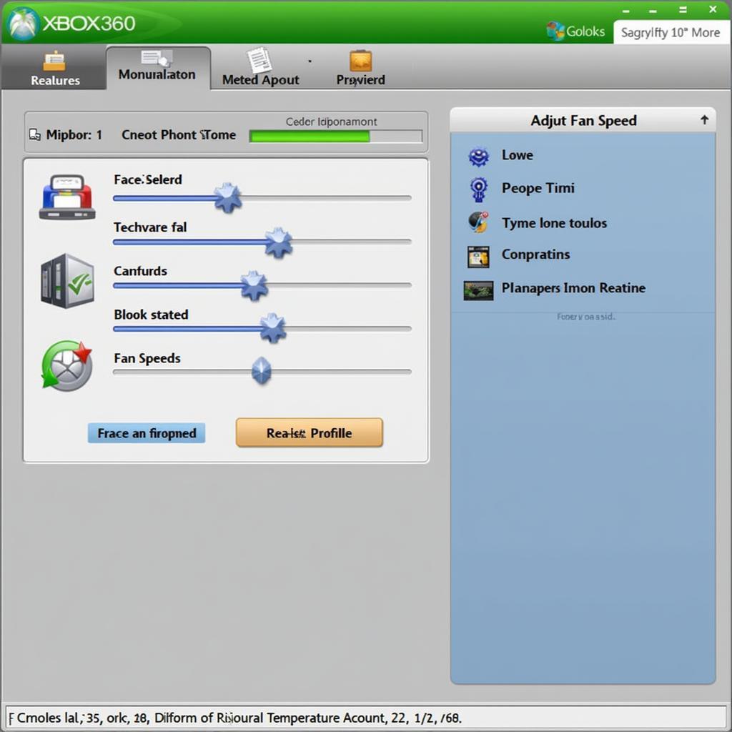 Xbox 360 Fan Speed Control Software Interface