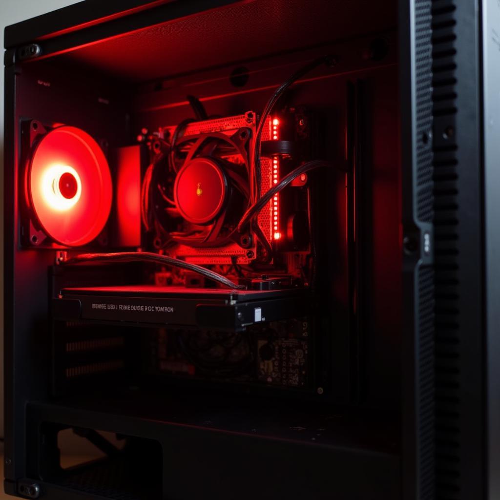 Xigmatek 120mm LED Red Fan Installed in PC Case