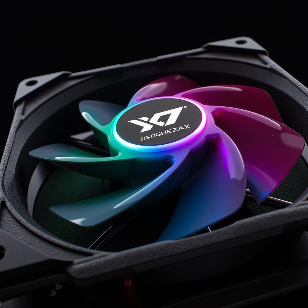 Close Up View of Xigmatek CY129 Fan Blades and Housing