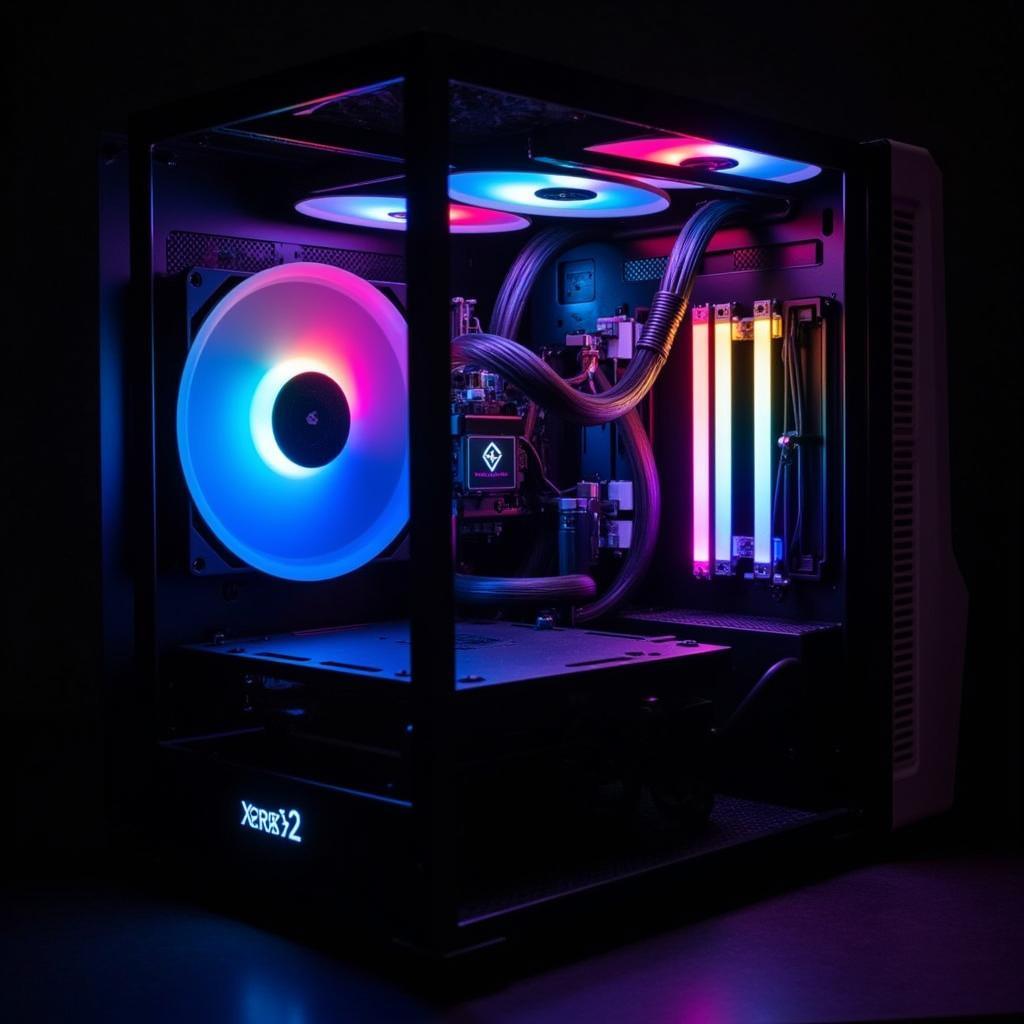 Xigmatek Premium X2 RGB Fans Illuminating a PC Case