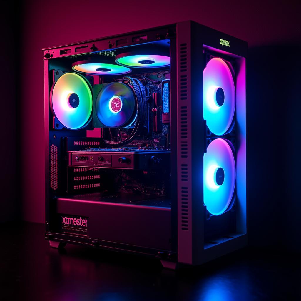 Xigmatek RGB Fan Illuminated Inside a PC Case