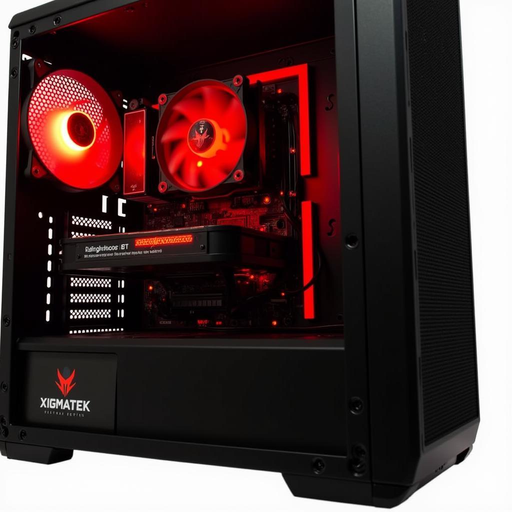 Xigmatek X9 Red Fan Inside PC Case