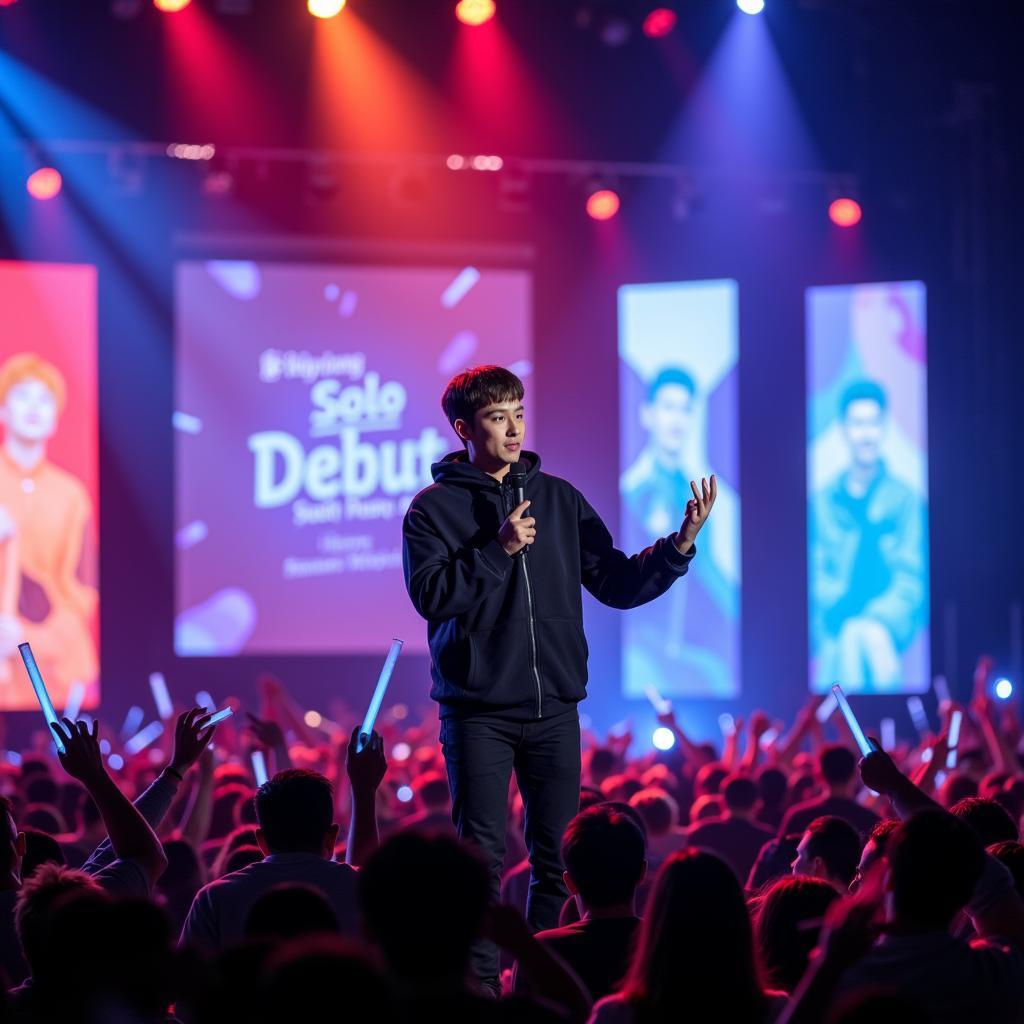 Yoon Jisung performing on stage at his fan meeting