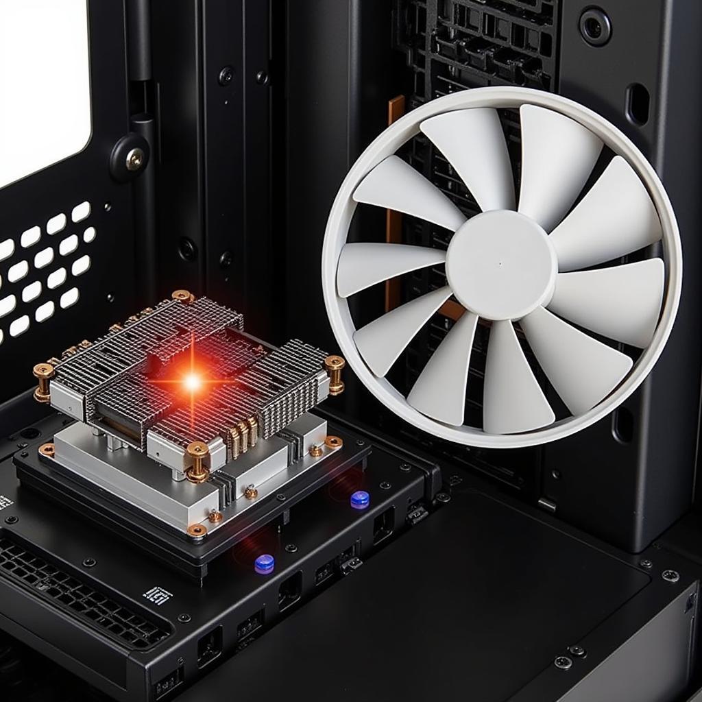 15000 RPM fan cooling a high-performance computer processor.