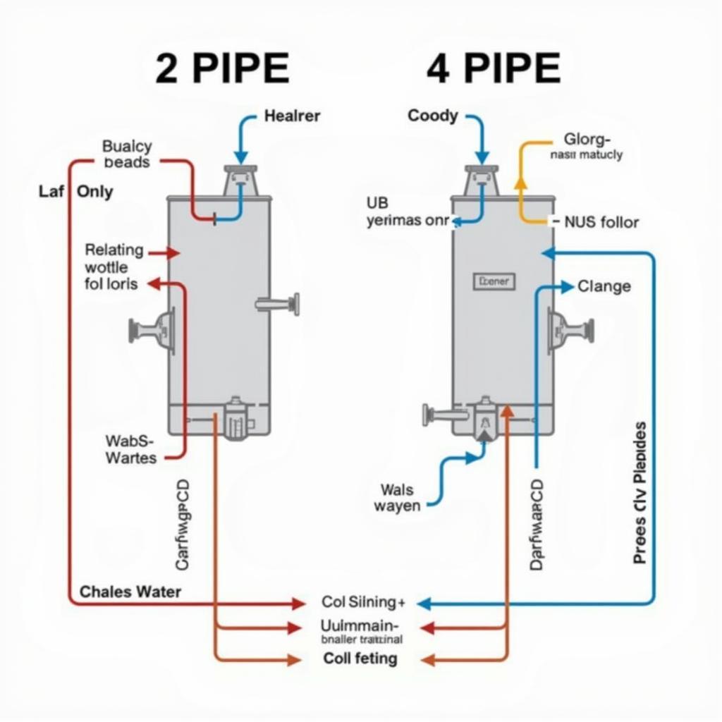 2-Pipe vs. 4-Pipe Fan Coil Unit Diagram