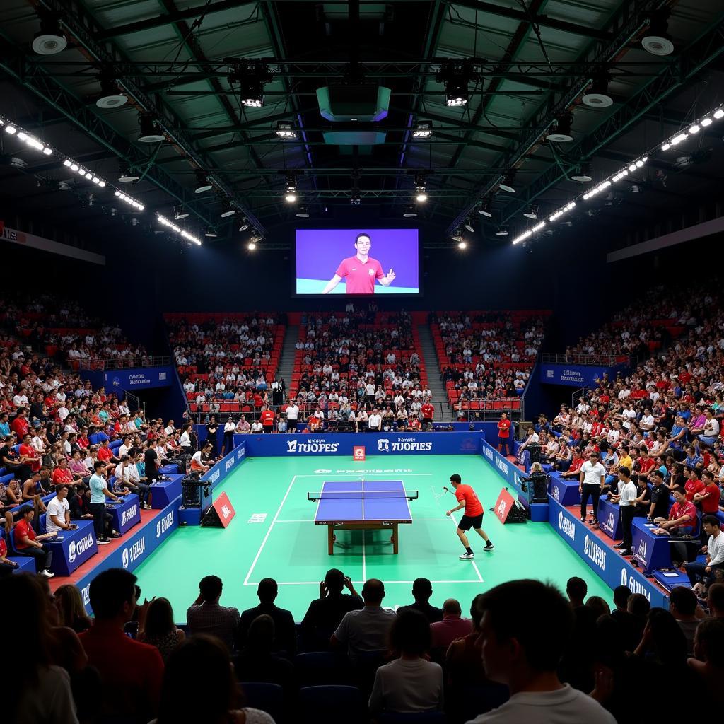 The arena during the table tennis competition at the 2017 China National Games