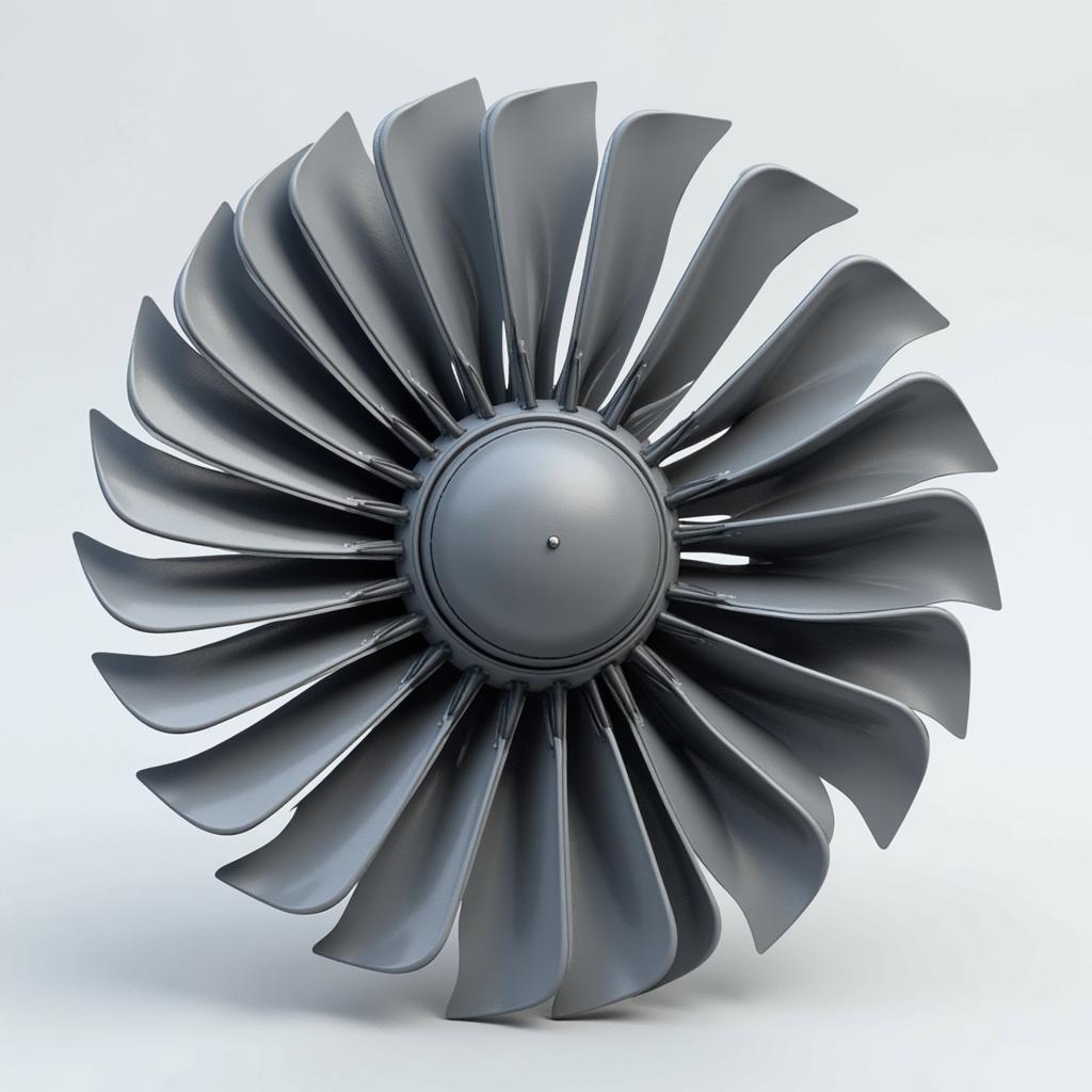 3D Model of a Jet Engine Fan Blade