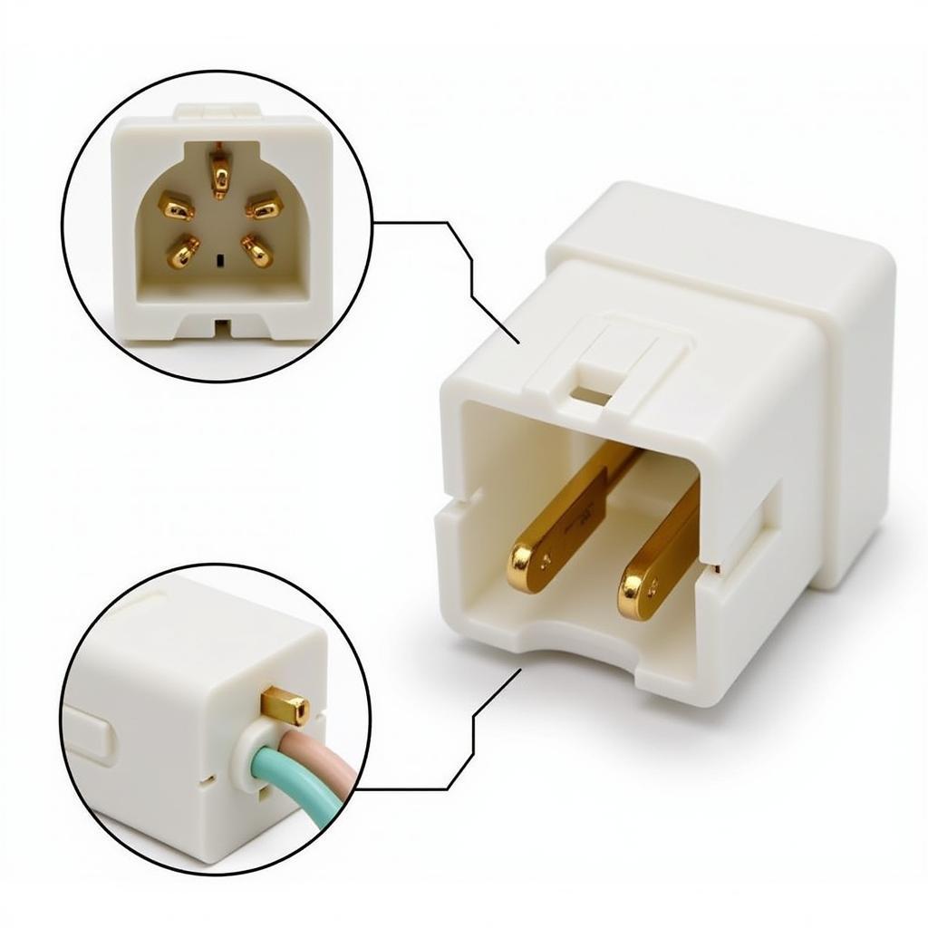 Close-up view of a 4-pin Molex connector