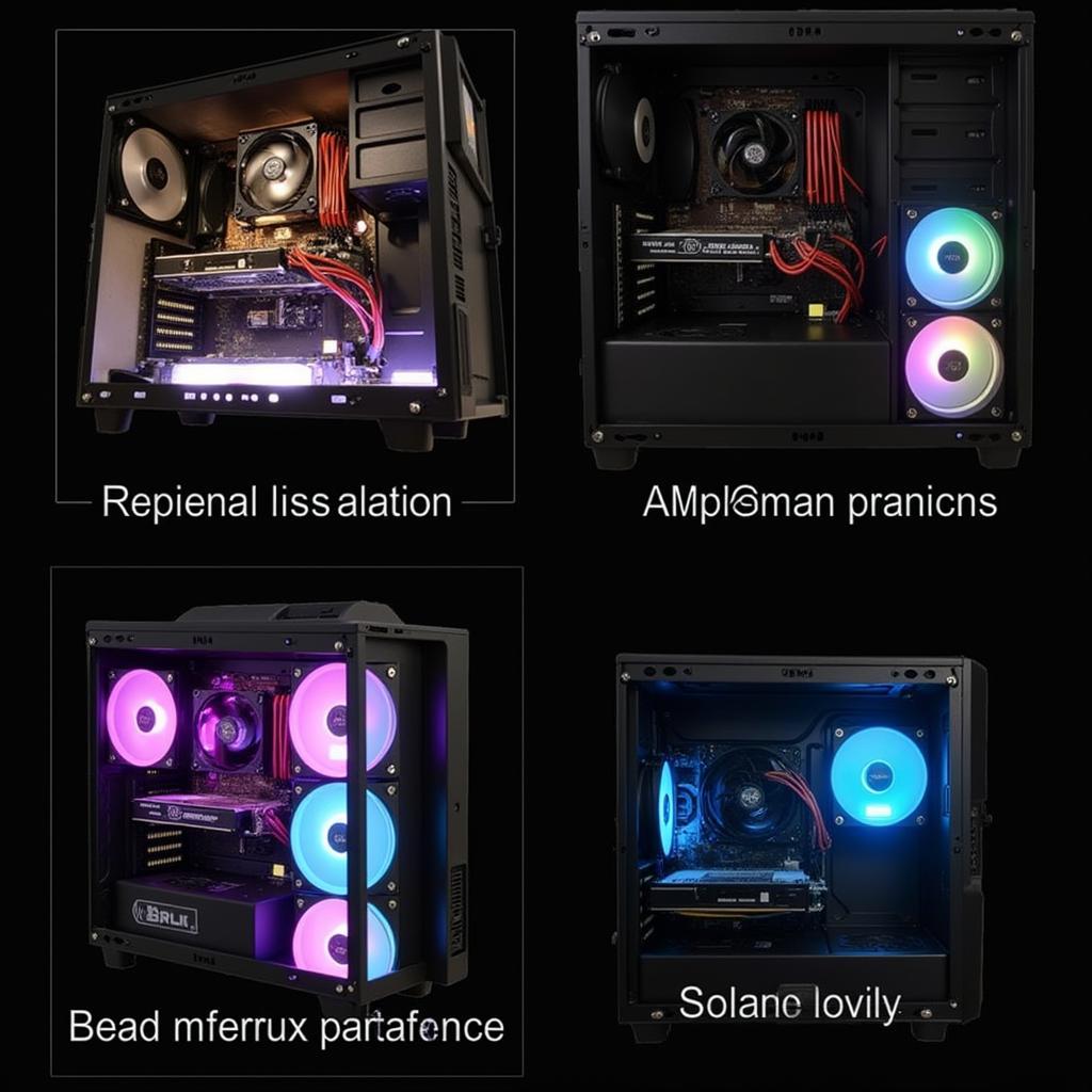 40mm LED fan installed in a PC case, illuminating internal components