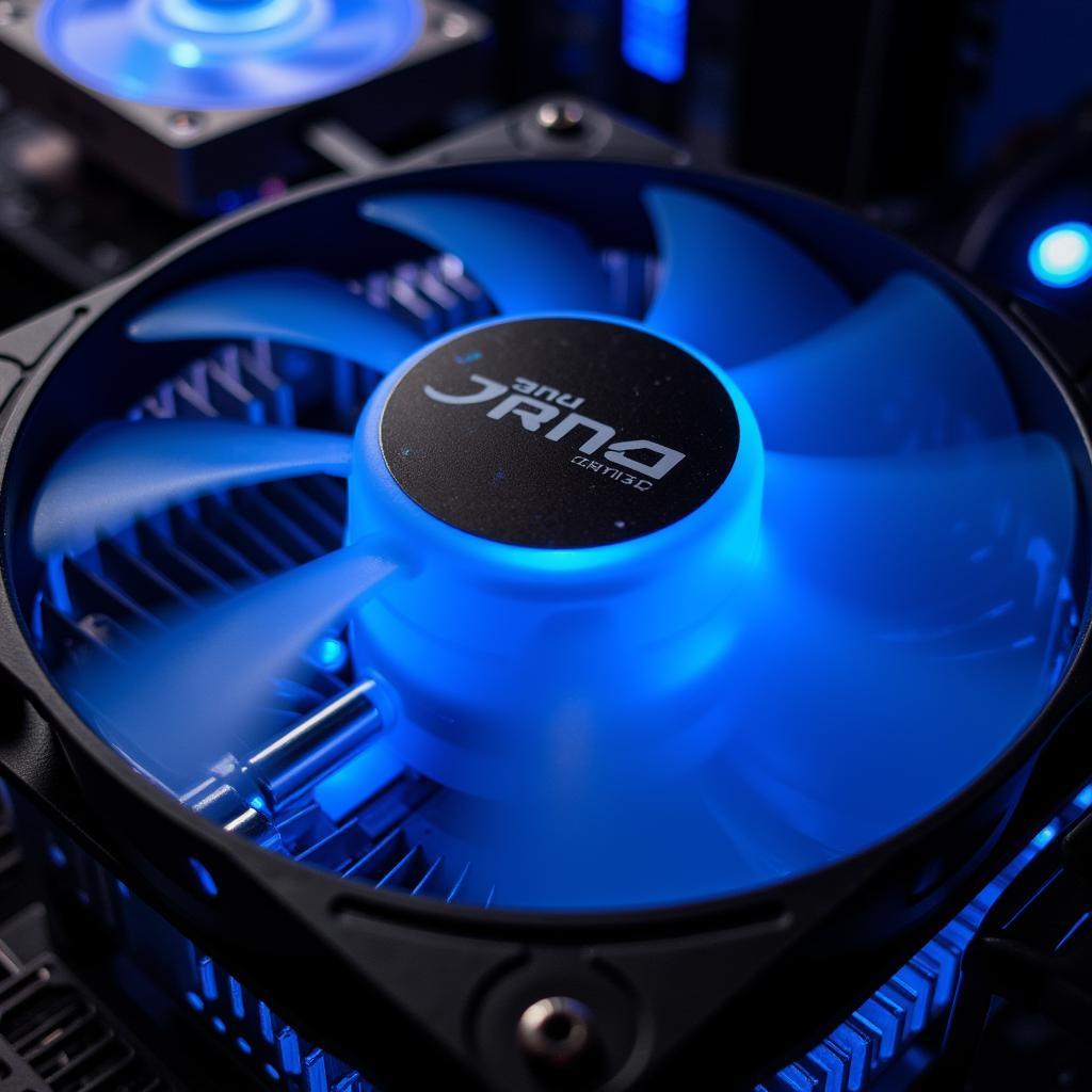 9cm CPU fan effectively cooling a computer processor, ensuring optimal performance and preventing overheating.