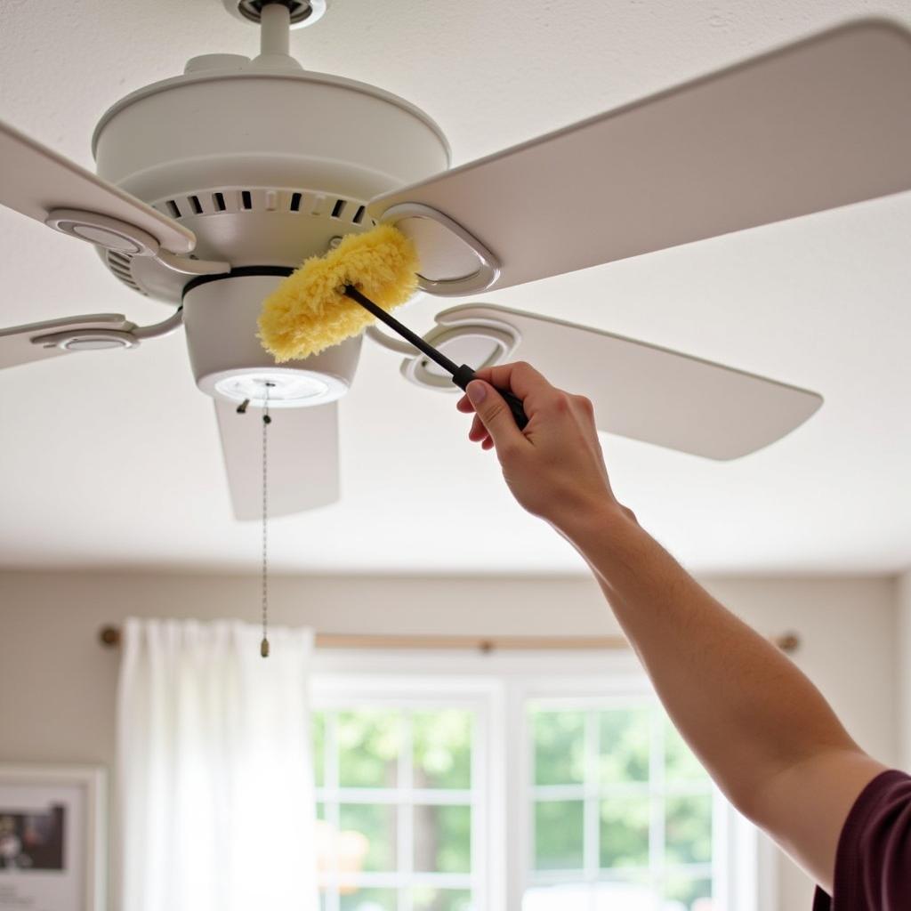 AC Ceiling Fan Cleaning: Dusting Blades