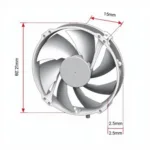 AC Cool Fan WYA2V9C25TBT Dimensions Diagram