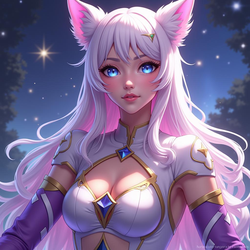 Ahri Guardian Star Fan Art: Ethereal Beauty