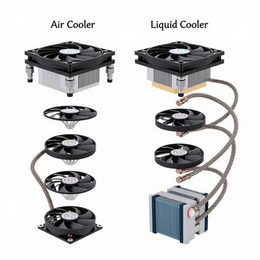 Comparison of air cooler and liquid cooler