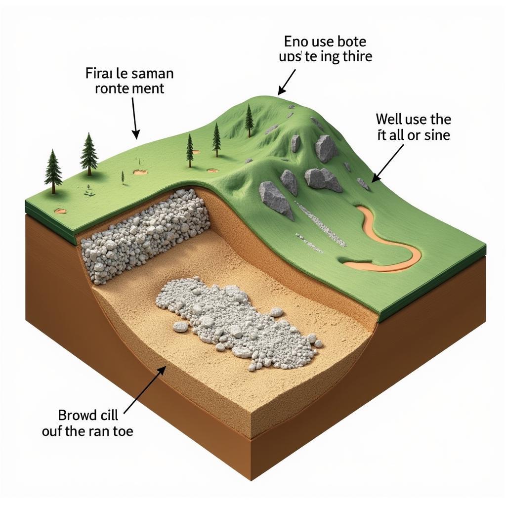 Alluvial Fan Sediment Layers in Cross-Section