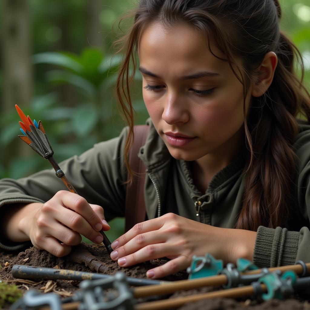 Aloy crafting arrows in Horizon Zero Dawn