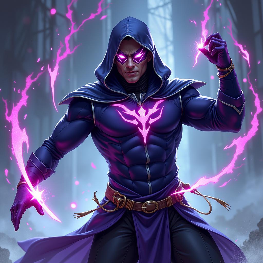 Anti-Mage in an action pose, wielding his Blink Dagger