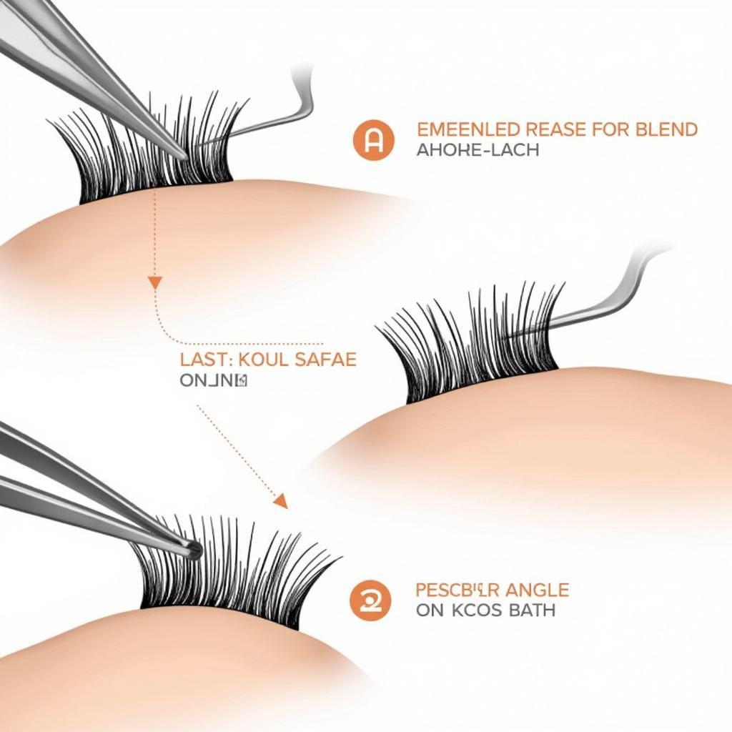 Applying water-activated fan lashes using tweezers