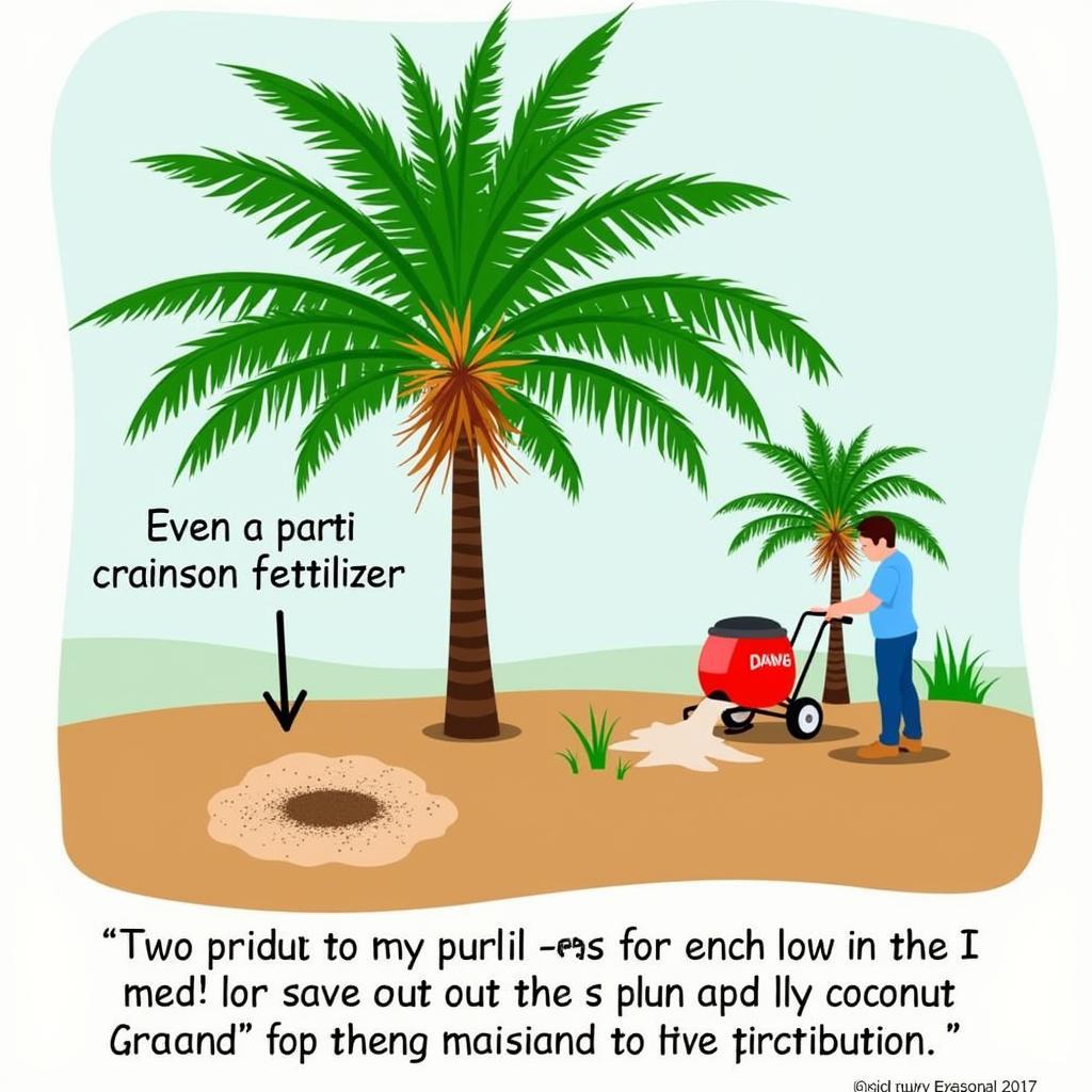 Correct Method of Applying Fertilizer to a Dwarf Coconut Tree