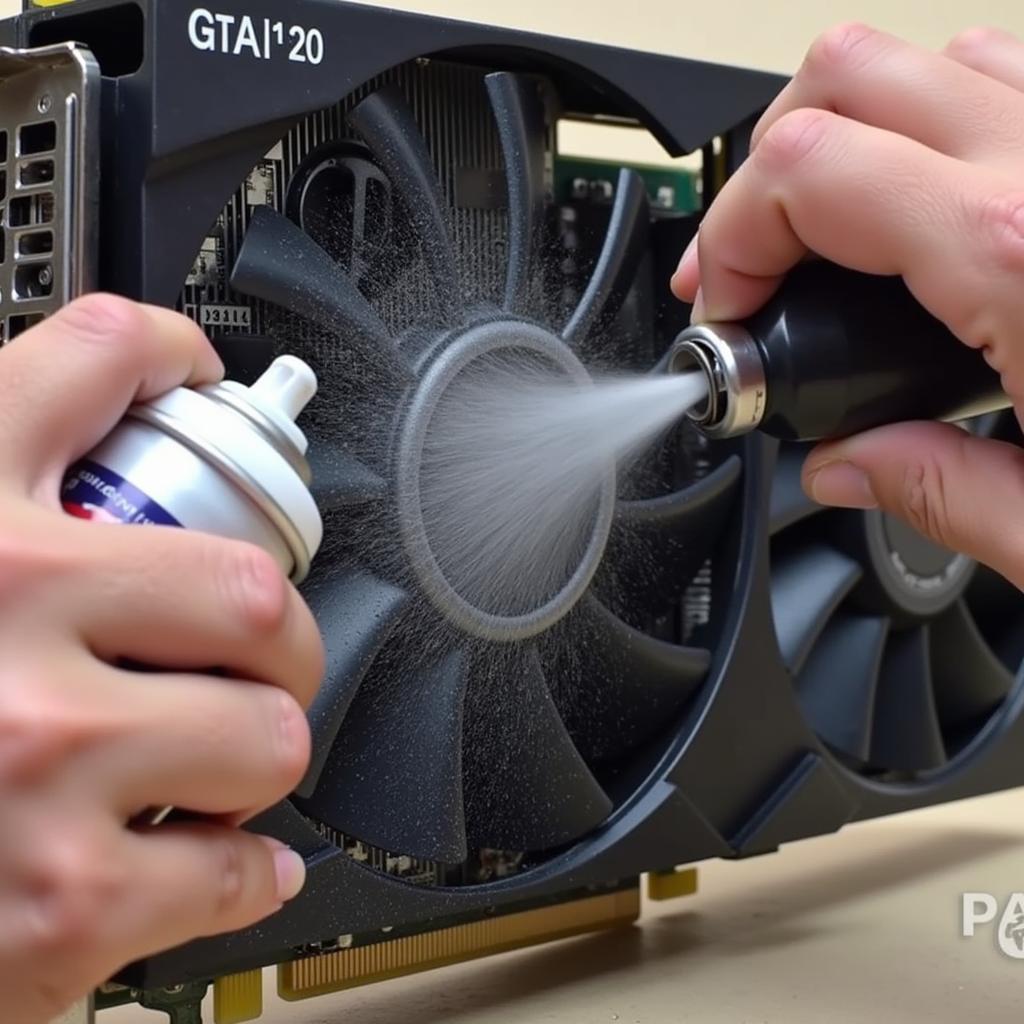 Cleaning ASUS GT220 Fan with Compressed Air