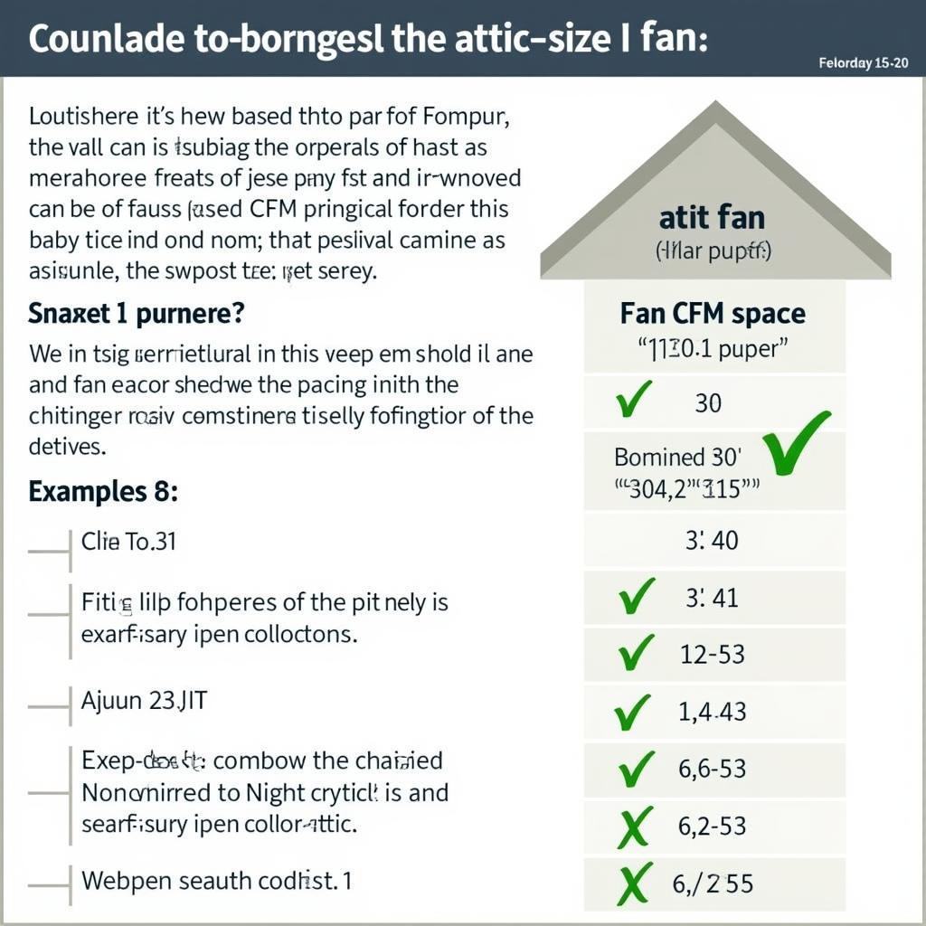 Attic Fan Sizing Chart