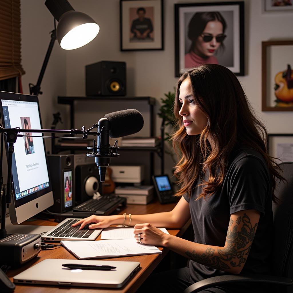 Ava Addams creating content for her online platforms.