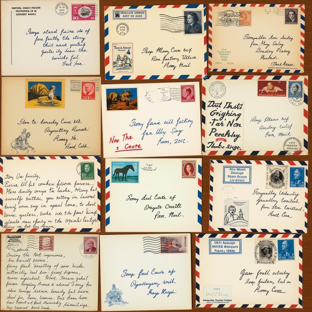 A collage of historical fan mail, showcasing handwritten letters, drawings, and early internet fan forum screenshots