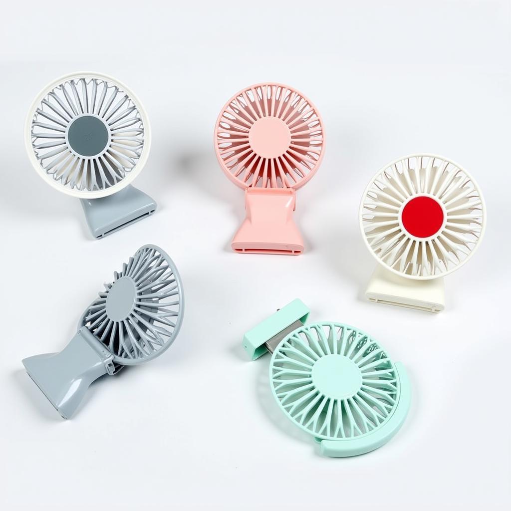 Variety of battery powered mini fans in different sizes