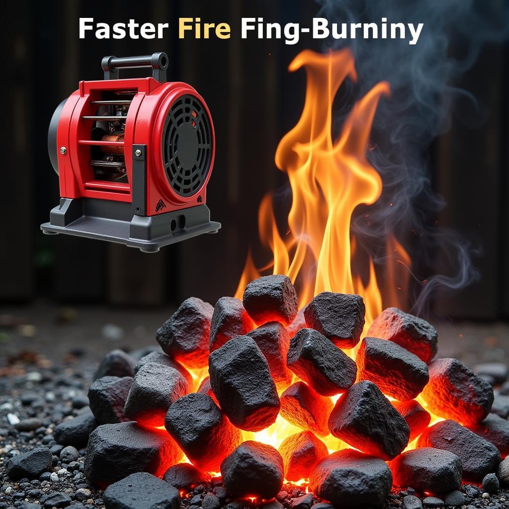 BBQ fan air blower promoting efficient fuel burning and faster lighting.